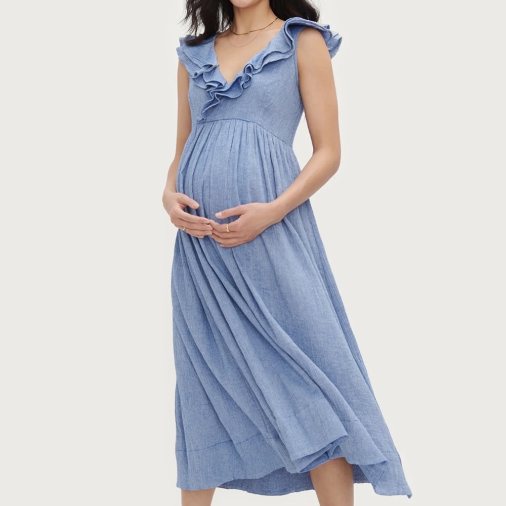 Hatch Collection Sarah dress in steel blue size 3